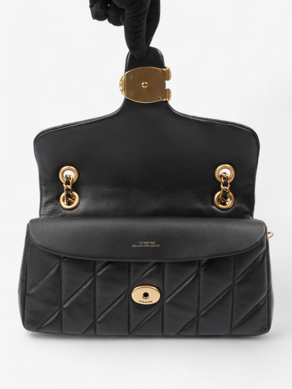 Coach Quilted Tabby Black Leather 26