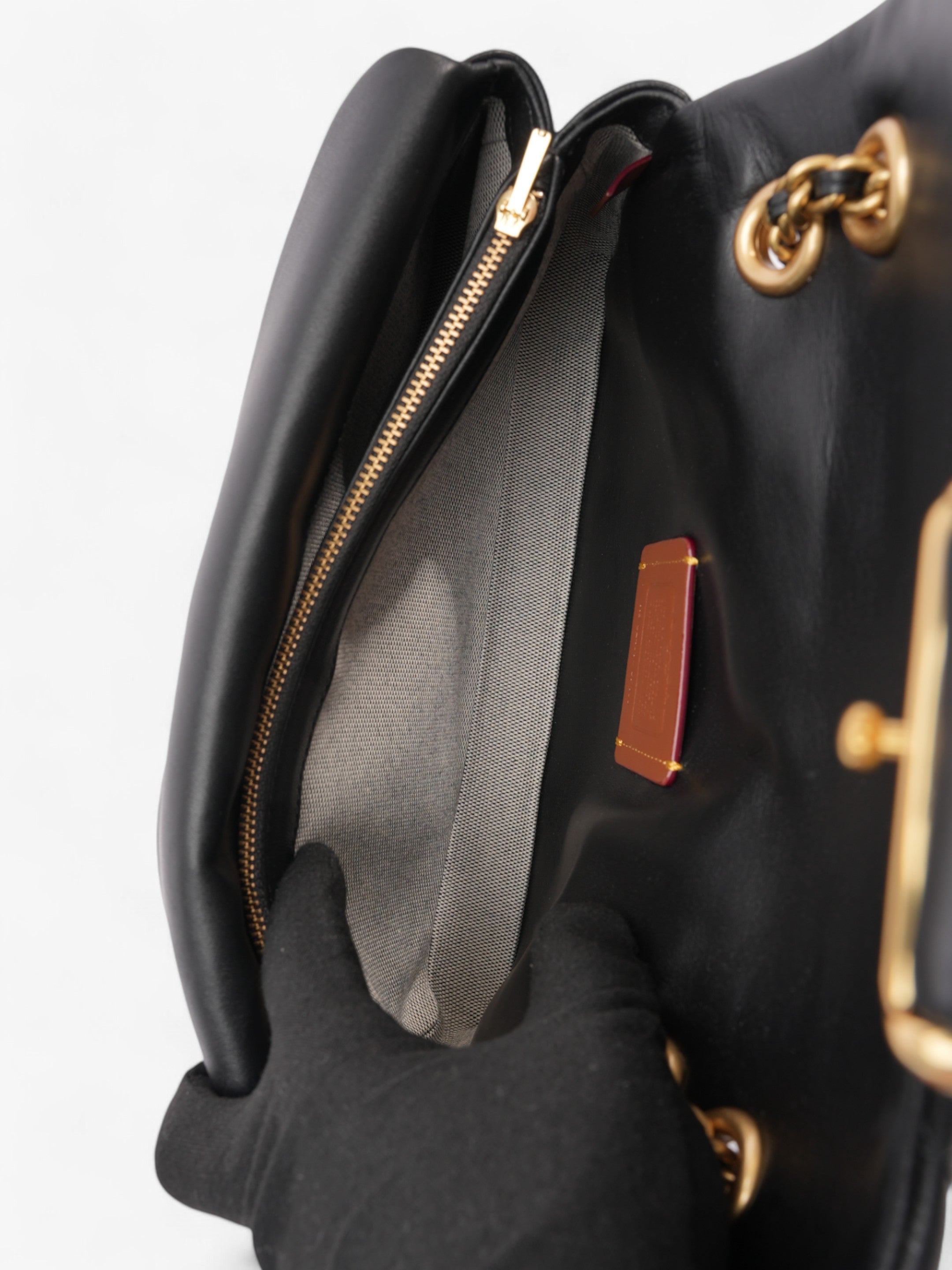 Coach Quilted Tabby Black Leather 26