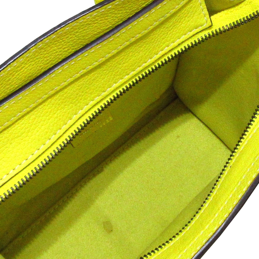Yellow Celine Nano Luggage Leather Tote Bag