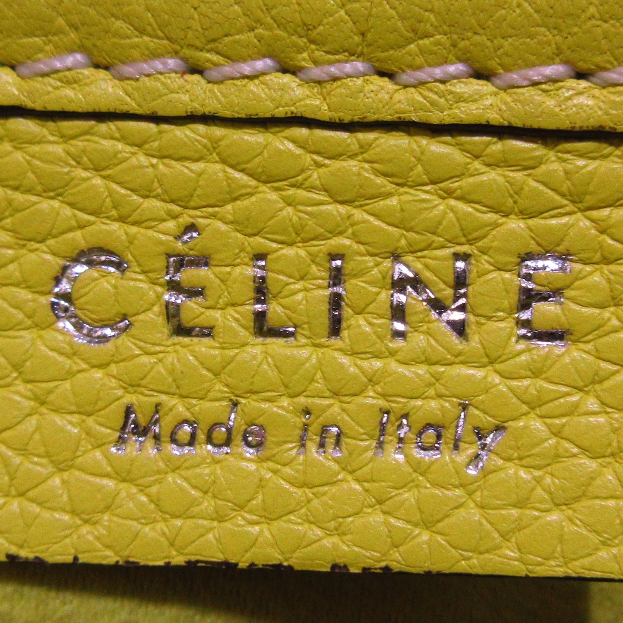 Yellow Celine Nano Luggage Tote Leather Satchel