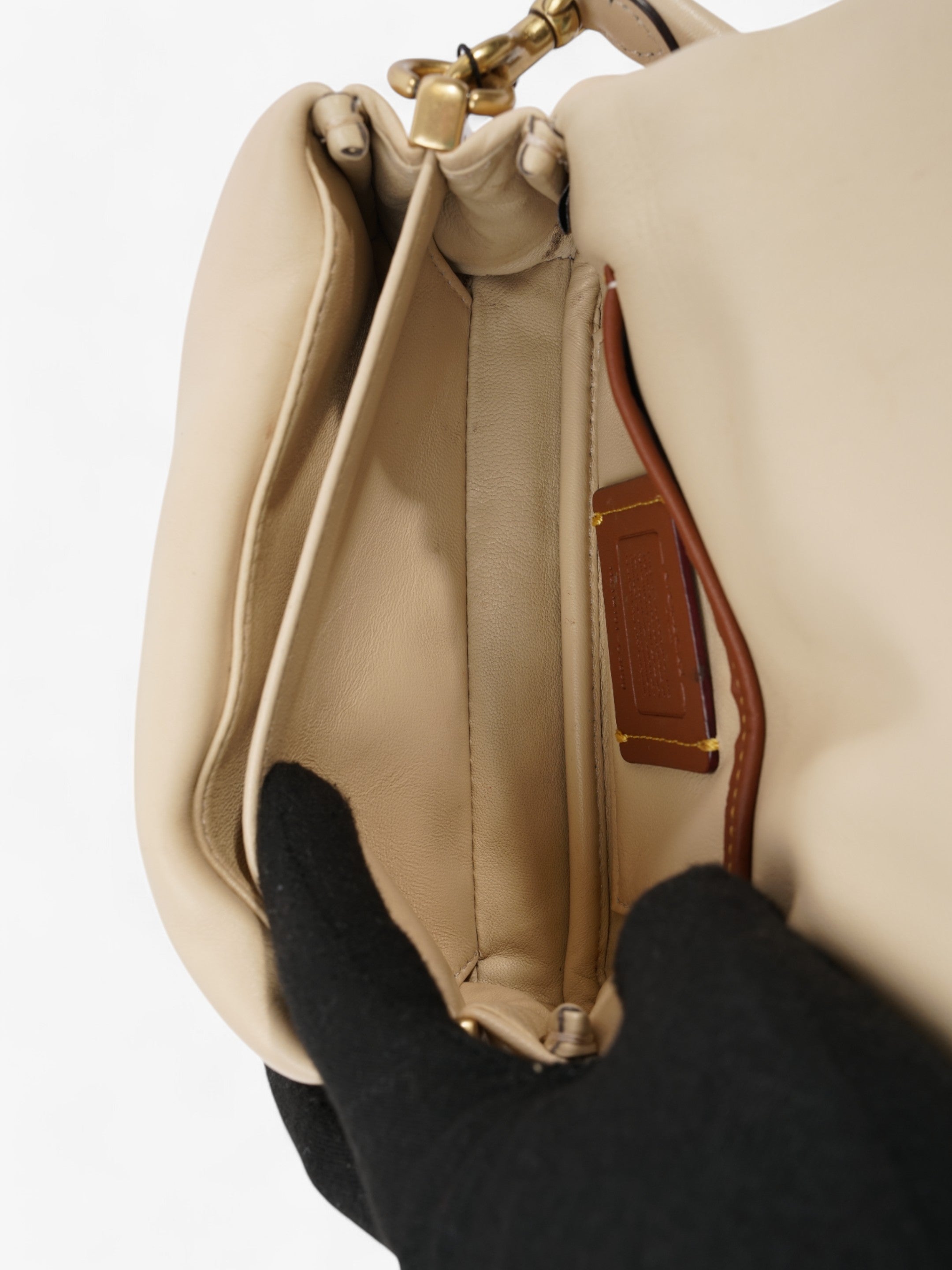 Coach Pillow Tabby Beige Nappa Leather 18