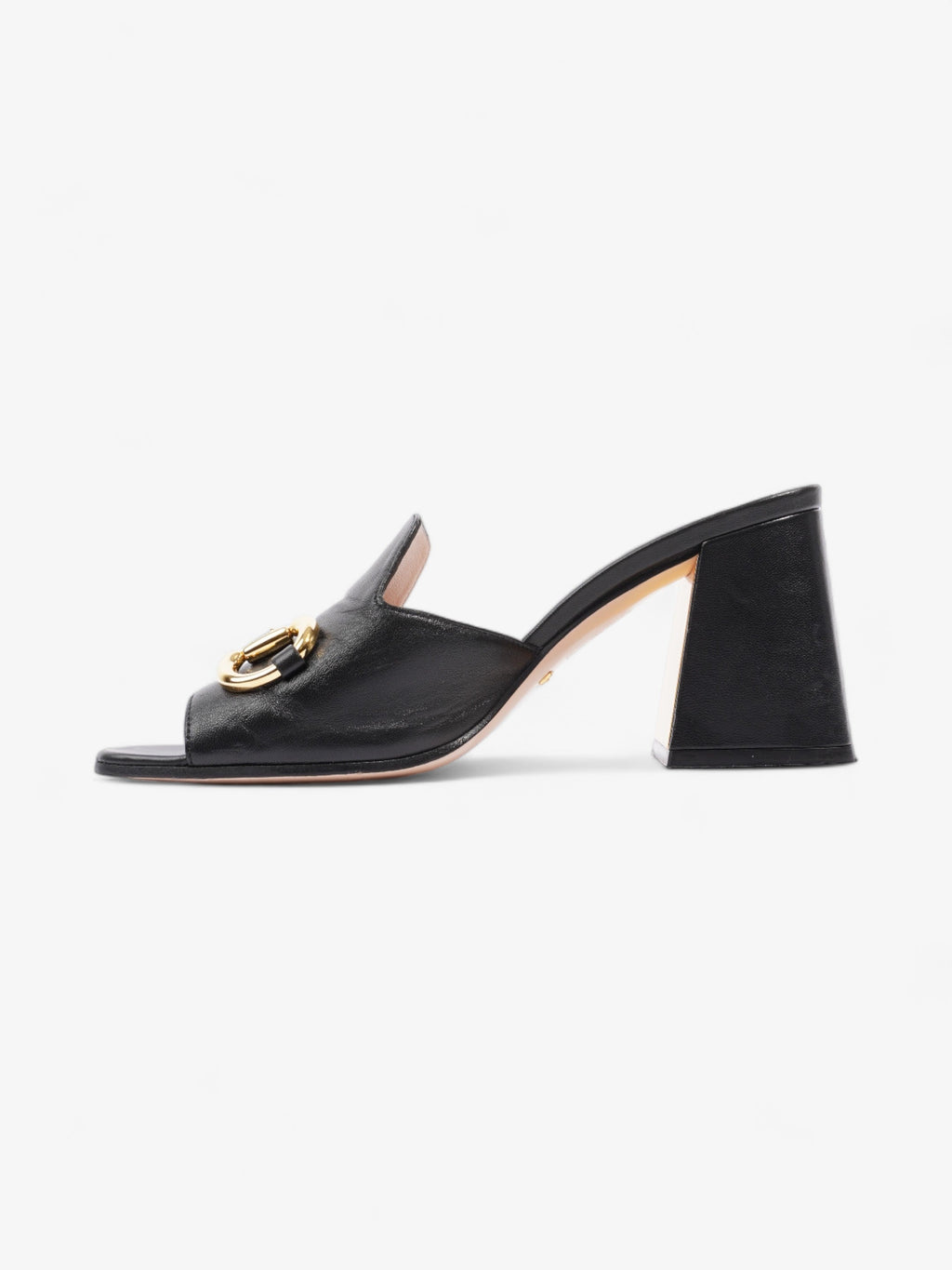Gucci Horsebit Heeled Mules 80mm Black Leather EU 39 UK 6