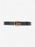 Gucci GG Marmont Belt Black / Gold Leather 100cm 40"
