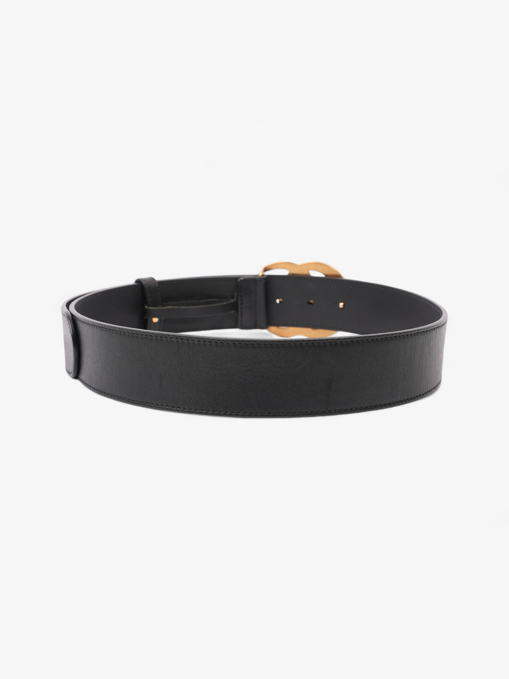 Gucci GG Marmont 2015 Re-Edition Wide Belt Black / Gold Leather 80cm / 32"