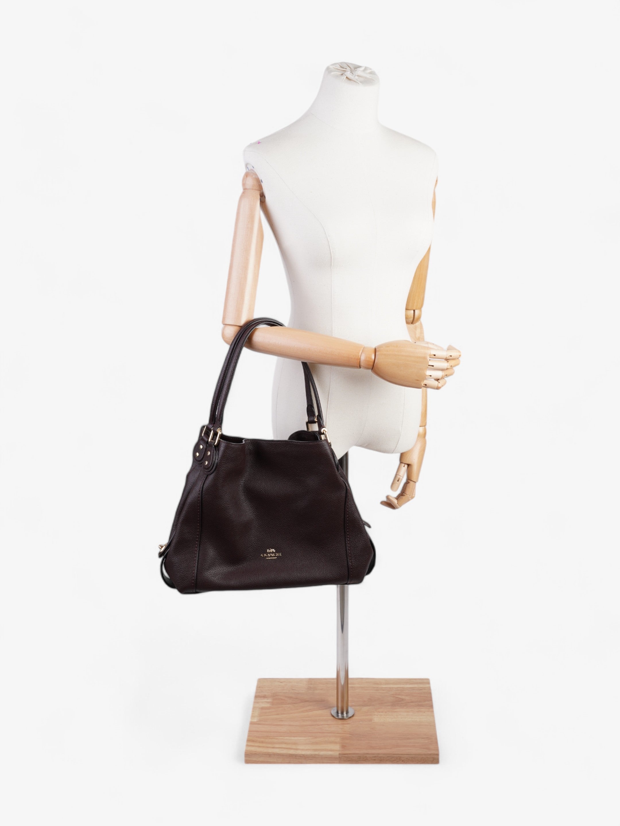 Coach Edie Burgundy Grained Leather 31