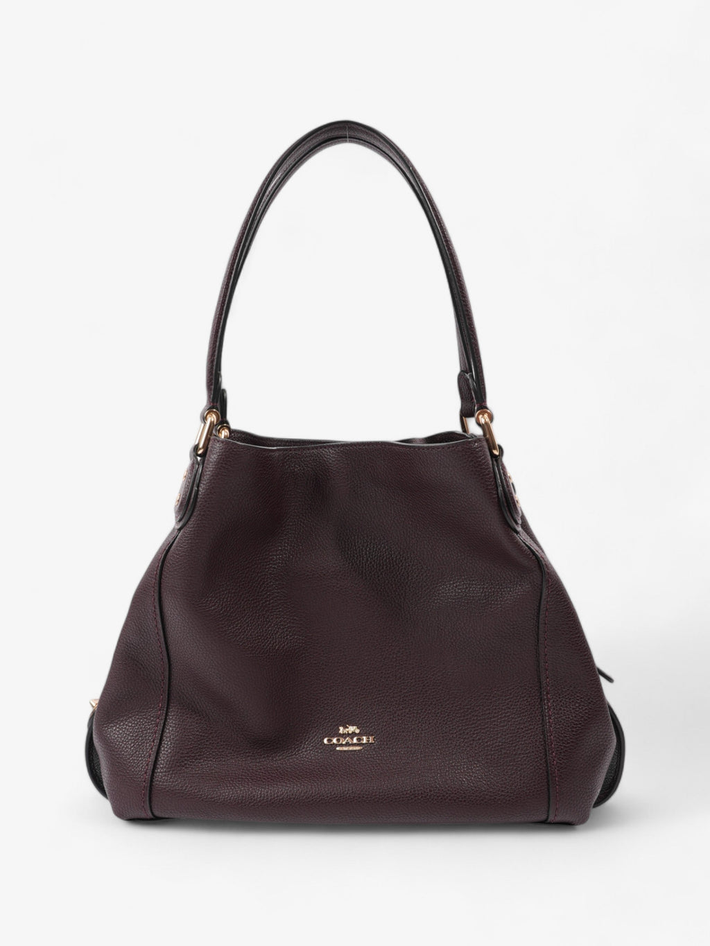 Coach Edie Burgundy Grained Leather 31