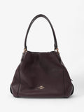 Coach Edie Burgundy Grained Leather 31