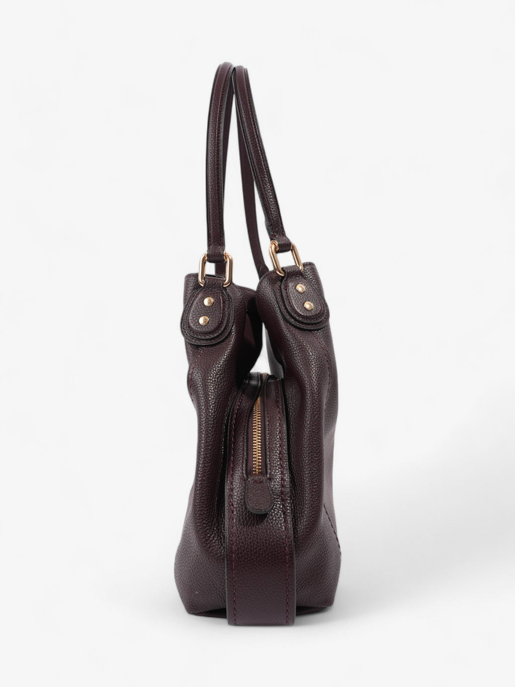 Coach Edie Burgundy Grained Leather 31