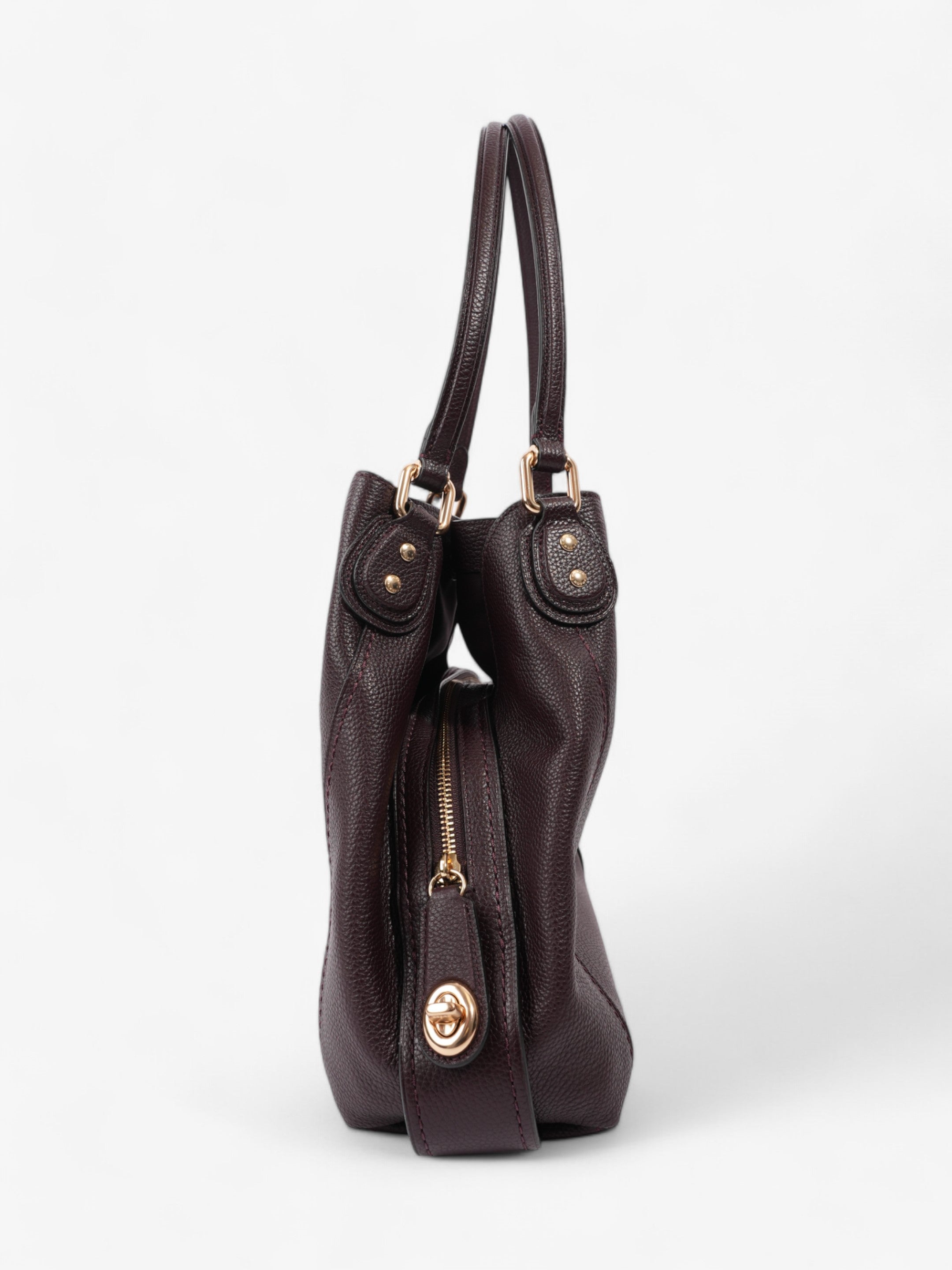 Coach Edie Burgundy Grained Leather 31
