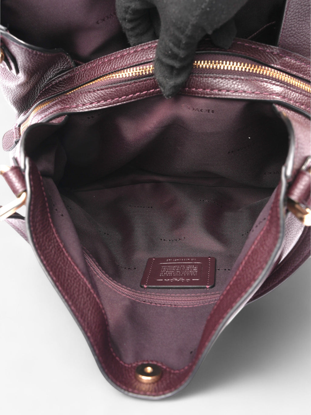 Coach Edie Burgundy Grained Leather 31