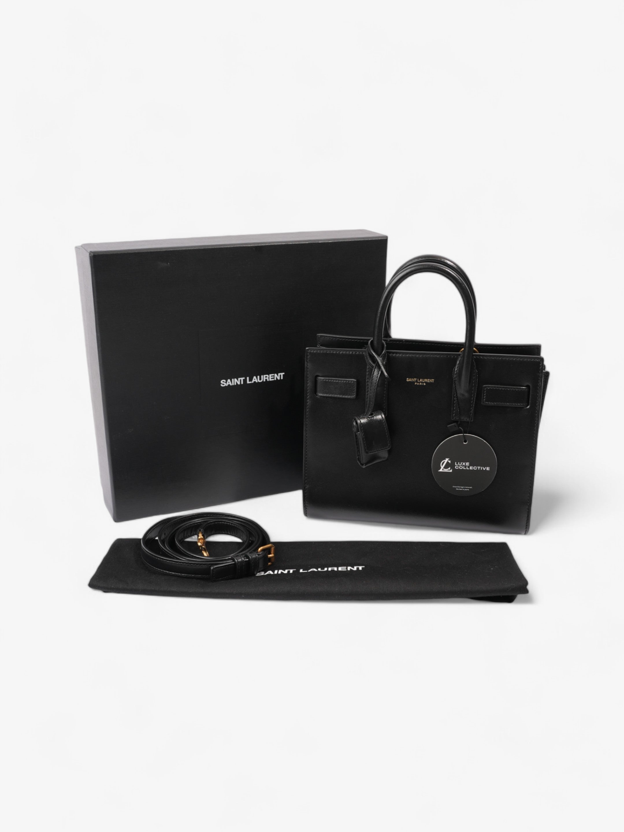 Saint Laurent Sac De Jour Black Calfskin Leather Nano