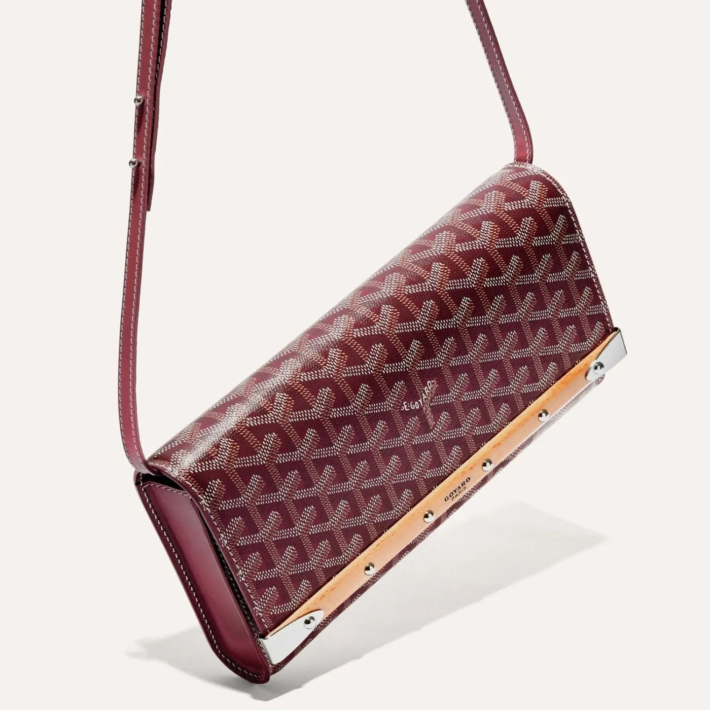 GOYARD GOYARDINE MONTE CARLO BOISE PM CLUTCH WITH SHOULDER STRAP
