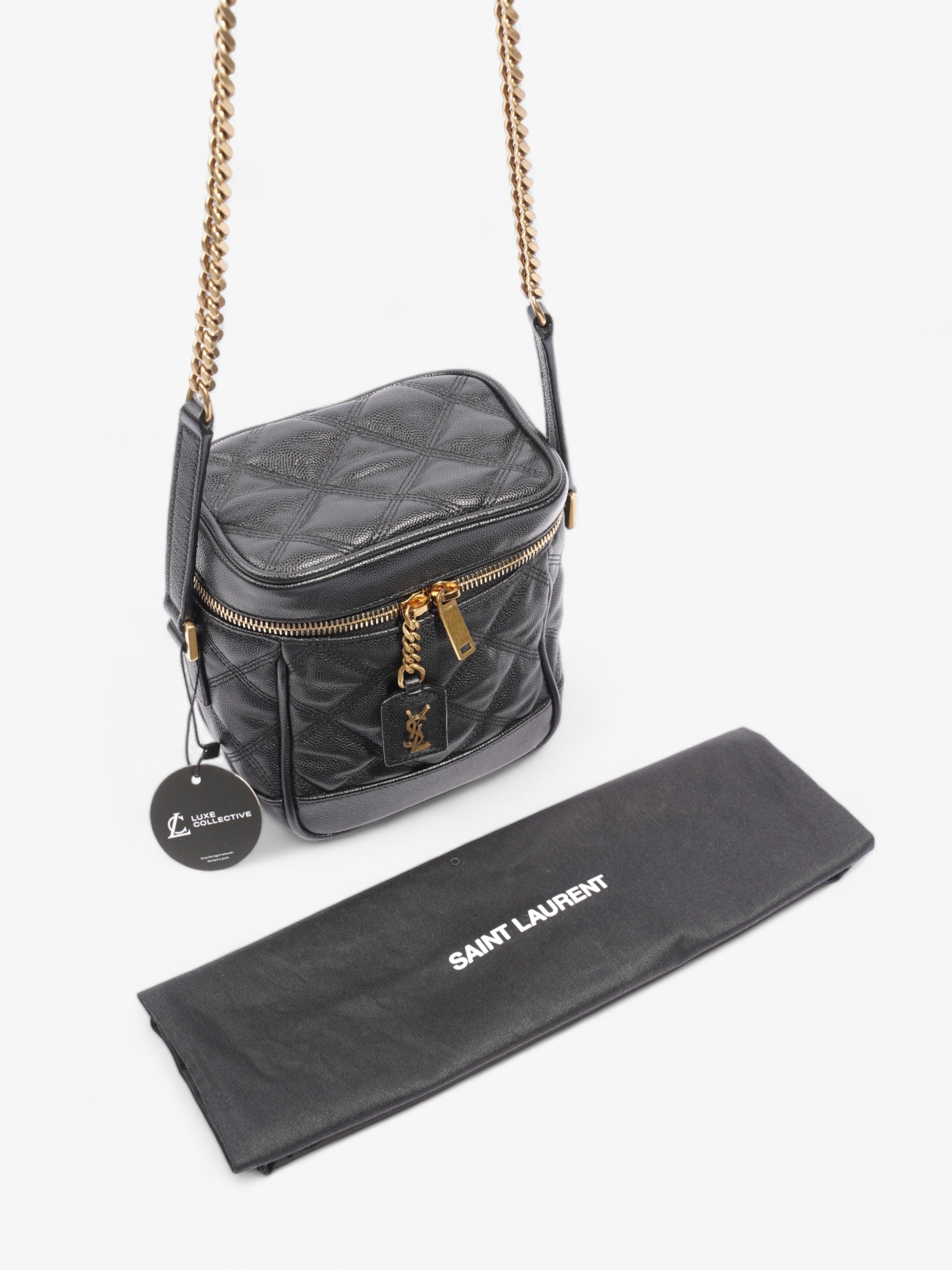 Saint Laurent 80's Vanity Black Grained Leather