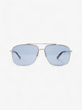 Gucci Square Framed Sunglasses Silver / Red / Blue Acetate 140mm