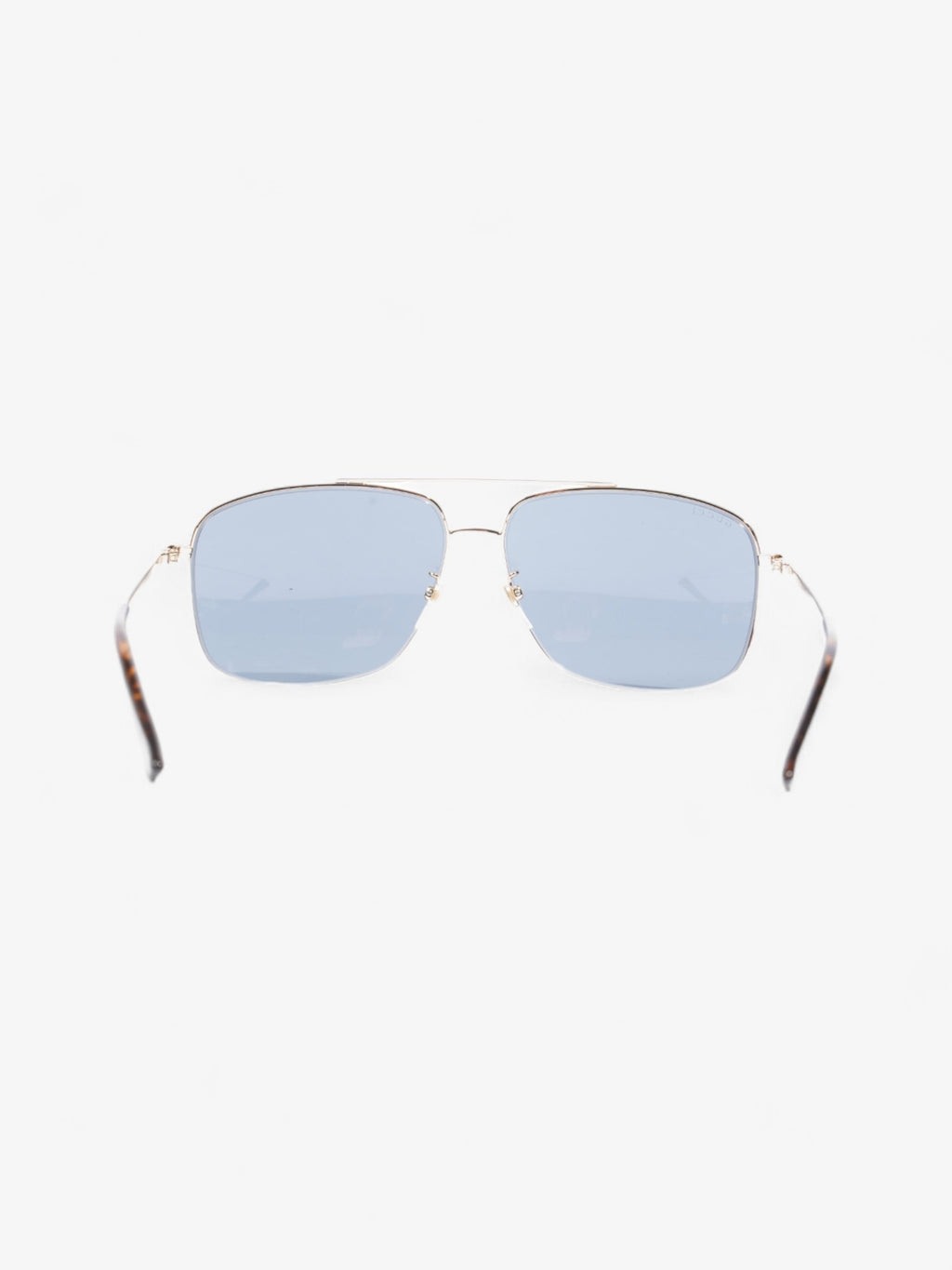 Gucci Square Framed Sunglasses Silver / Red / Blue Acetate 140mm