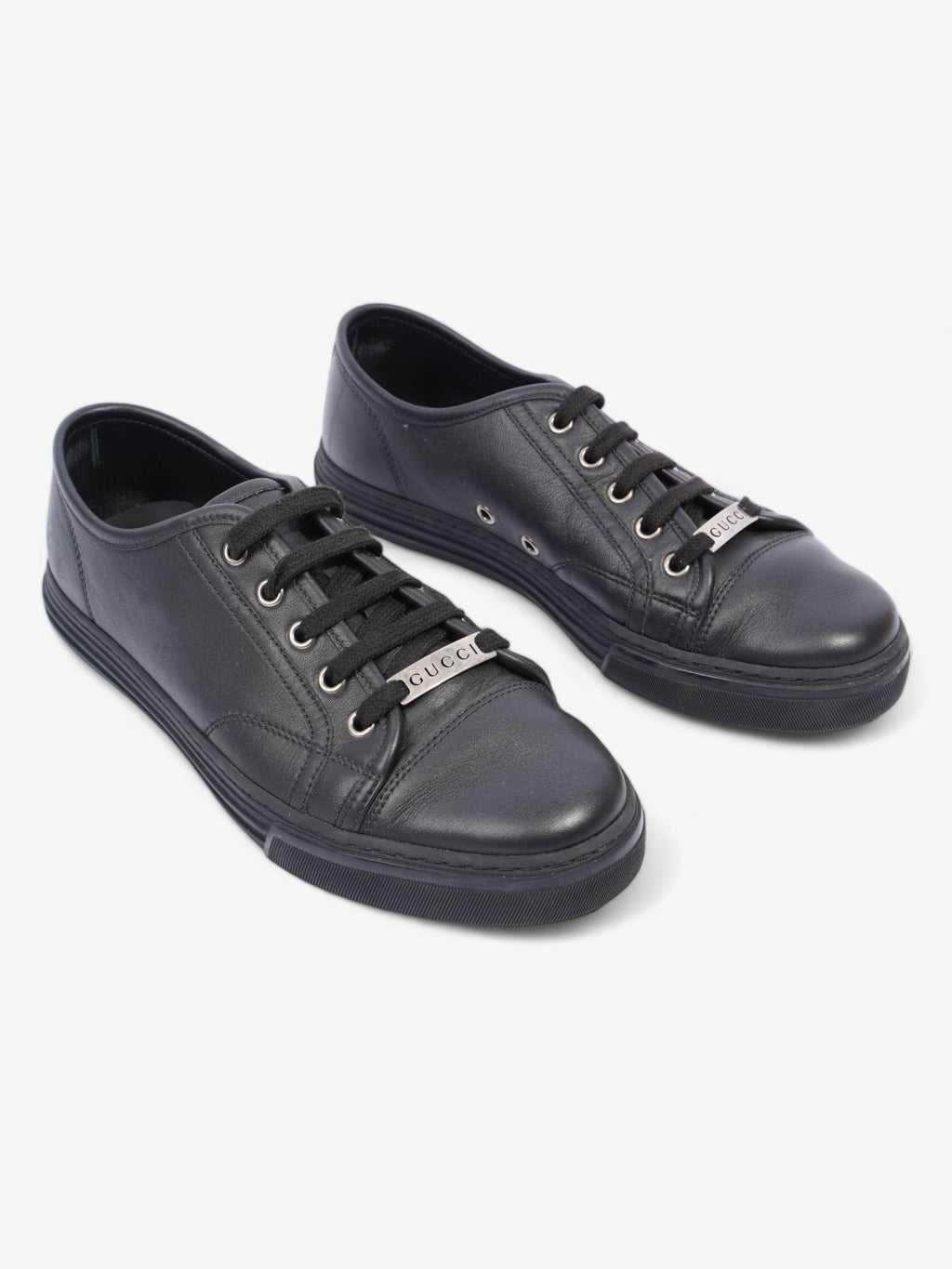 Gucci Low Top Sneaker Black Leather EU 39 UK 5