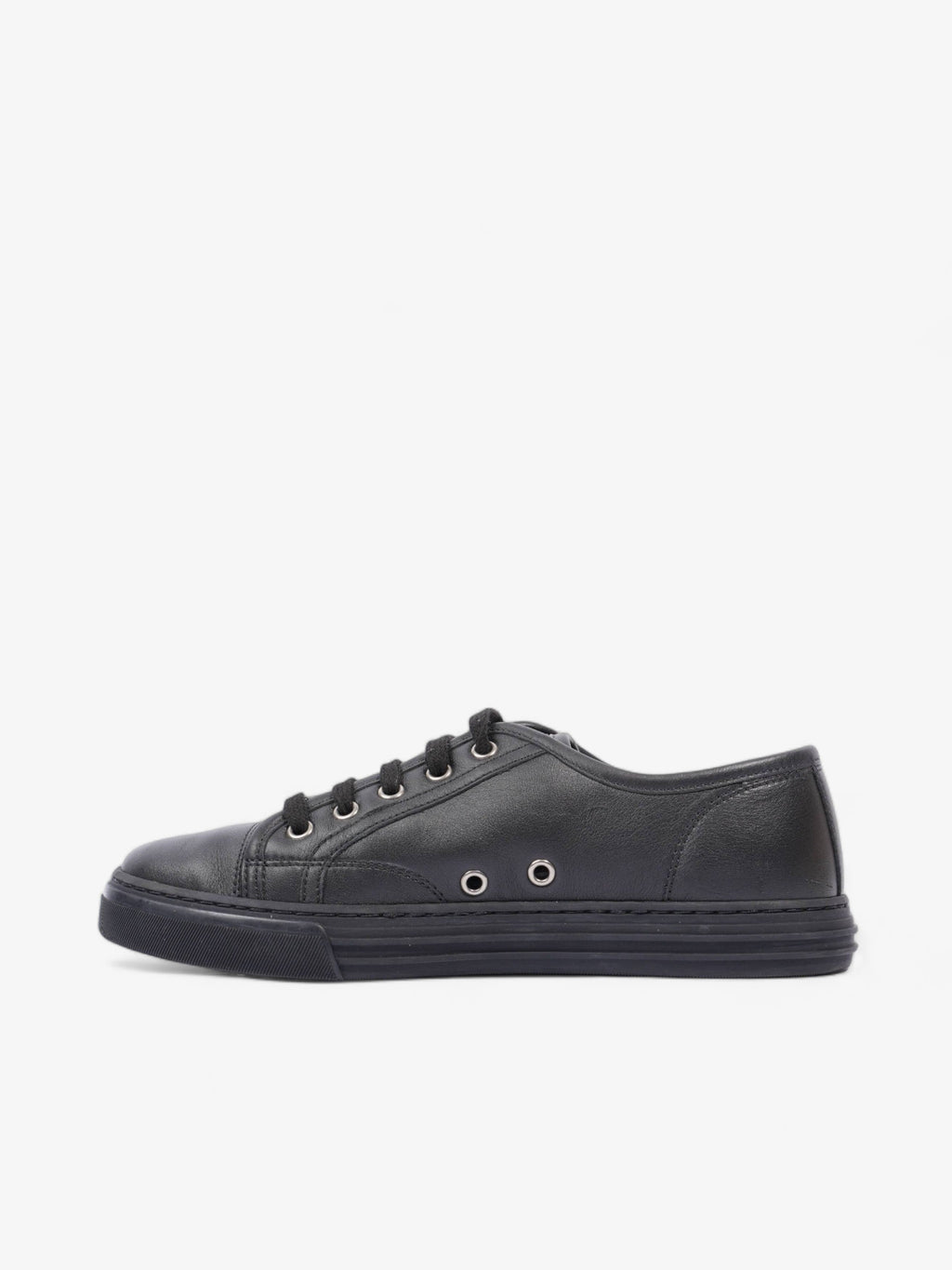 Gucci Low Top Sneaker Black Leather EU 39 UK 5