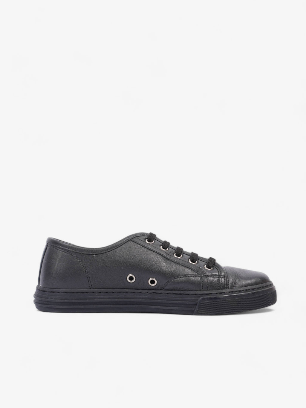 Gucci Low Top Sneaker Black Leather EU 39 UK 5