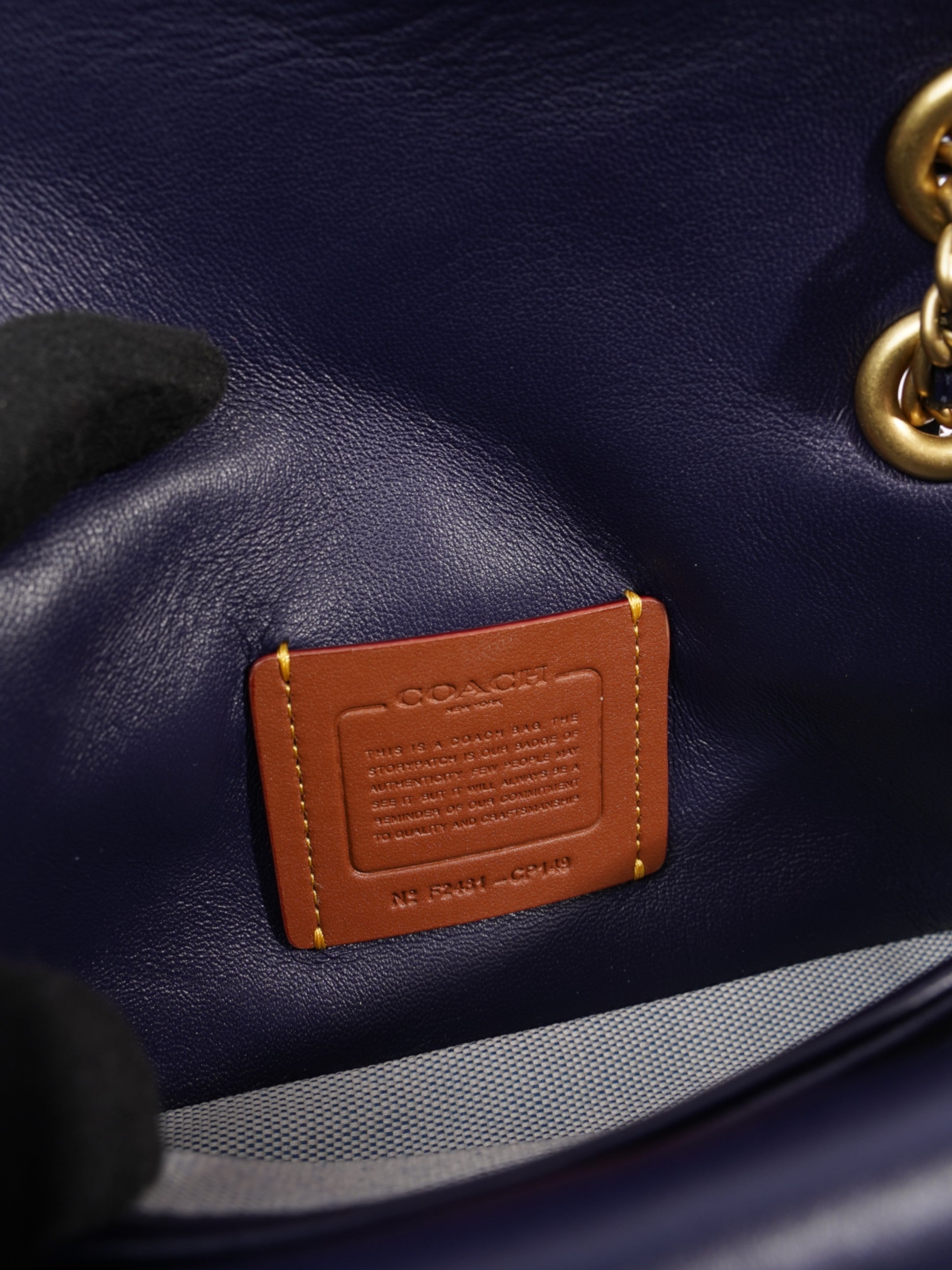 Coach Tabby Navy Blue Nappa Leather 20