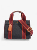 Coach Spin Tote Navy Blue / Maroon / Brown Cotton 27