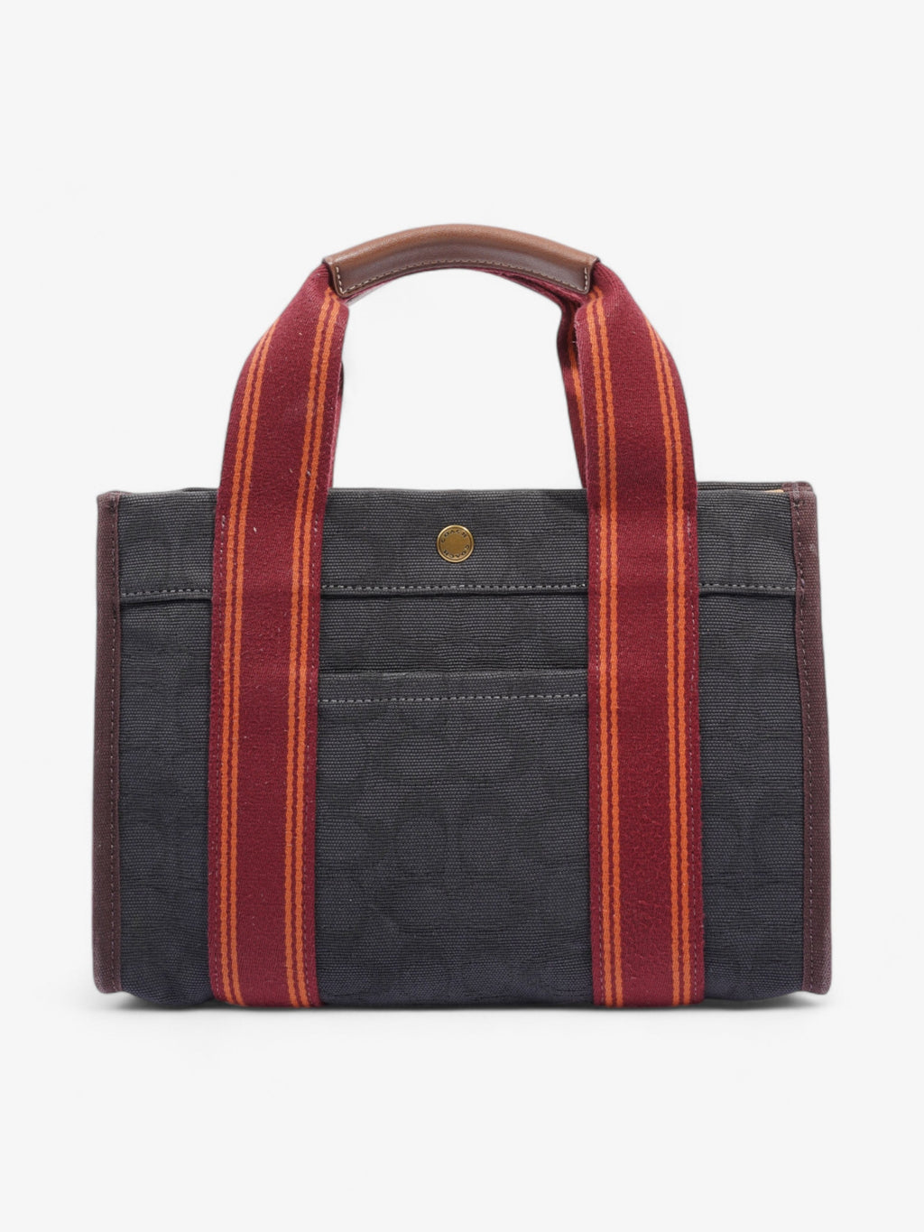 Coach Spin Tote Navy Blue / Maroon / Brown Cotton 27