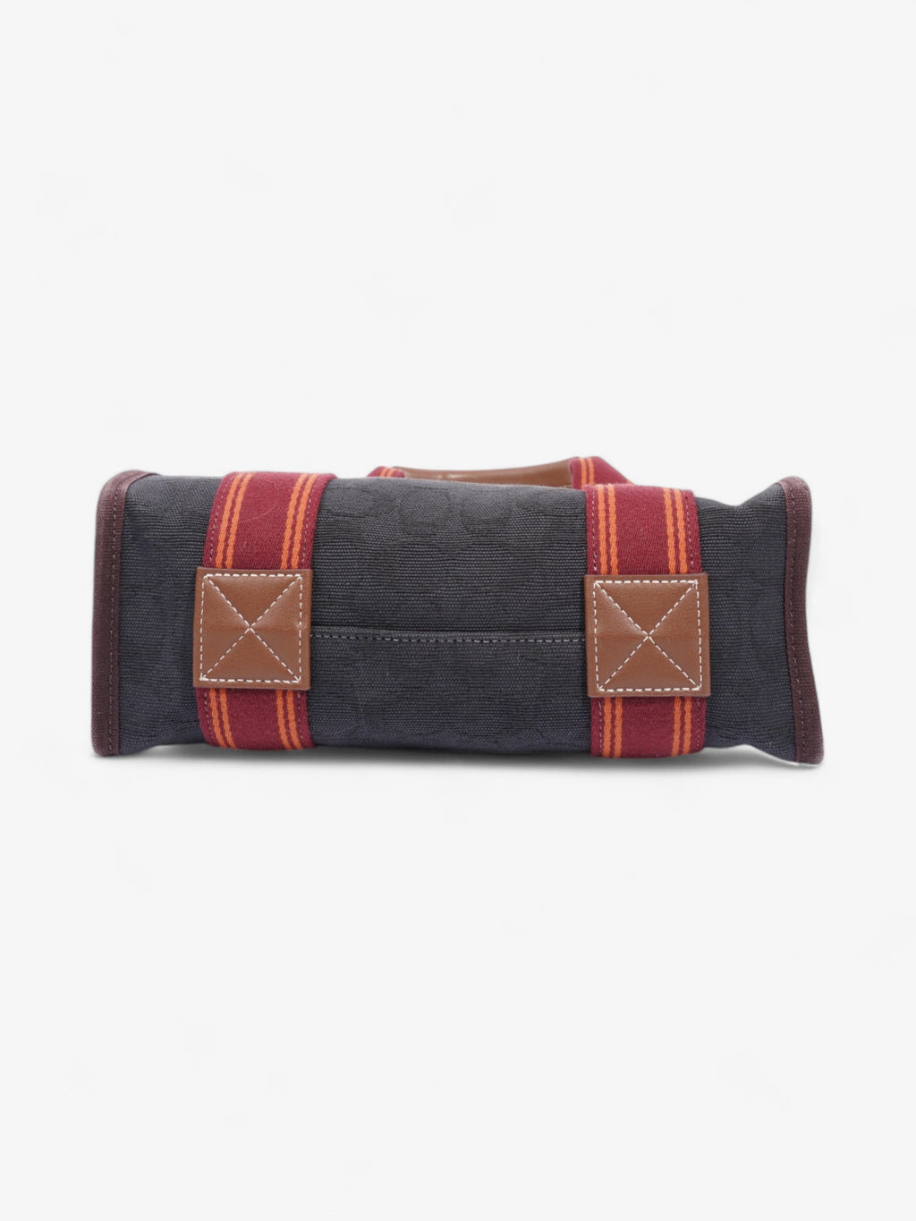 Coach Spin Tote Navy Blue / Maroon / Brown Cotton 27