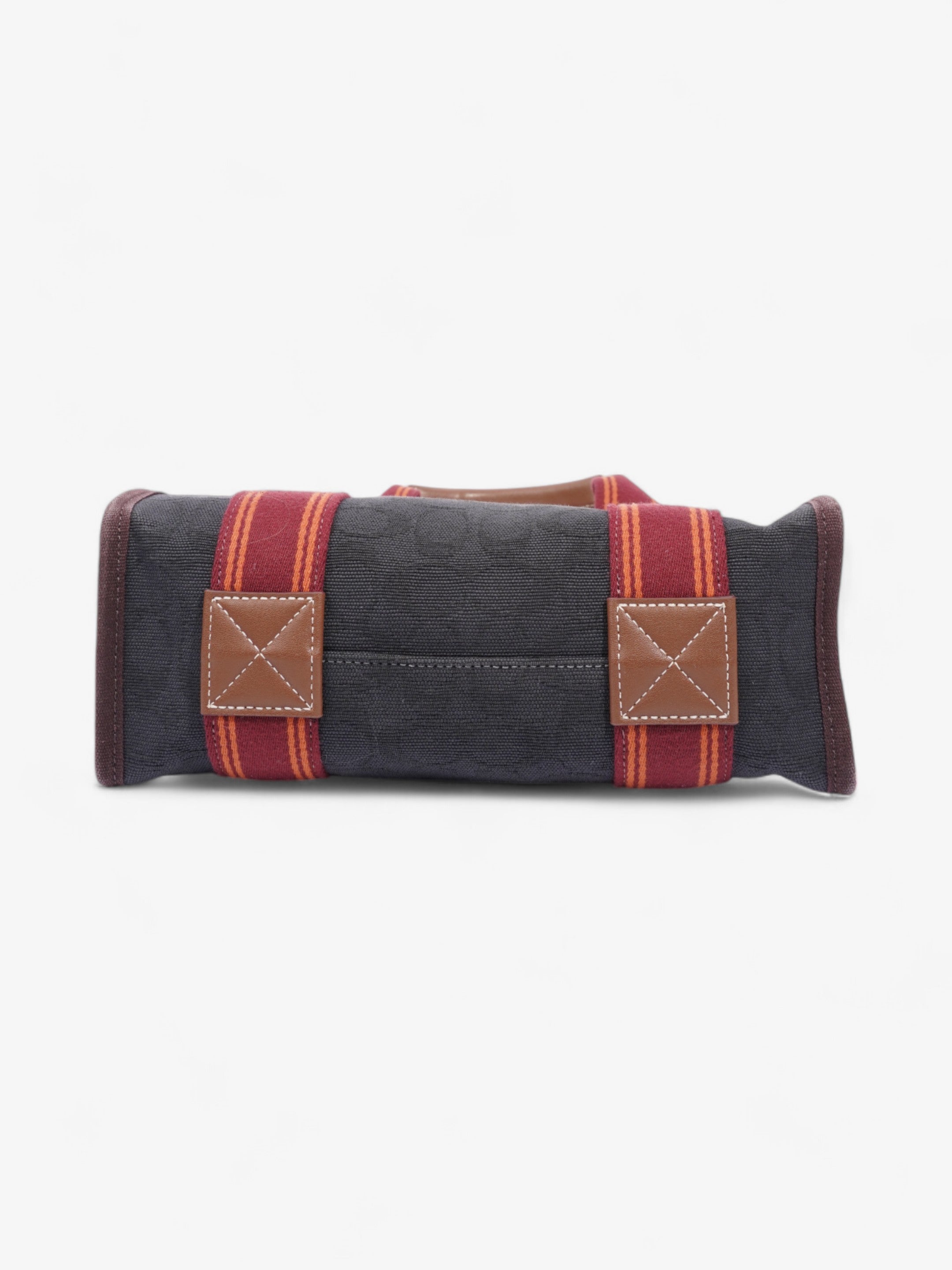 Coach Spin Tote Navy Blue / Maroon / Brown Cotton 27