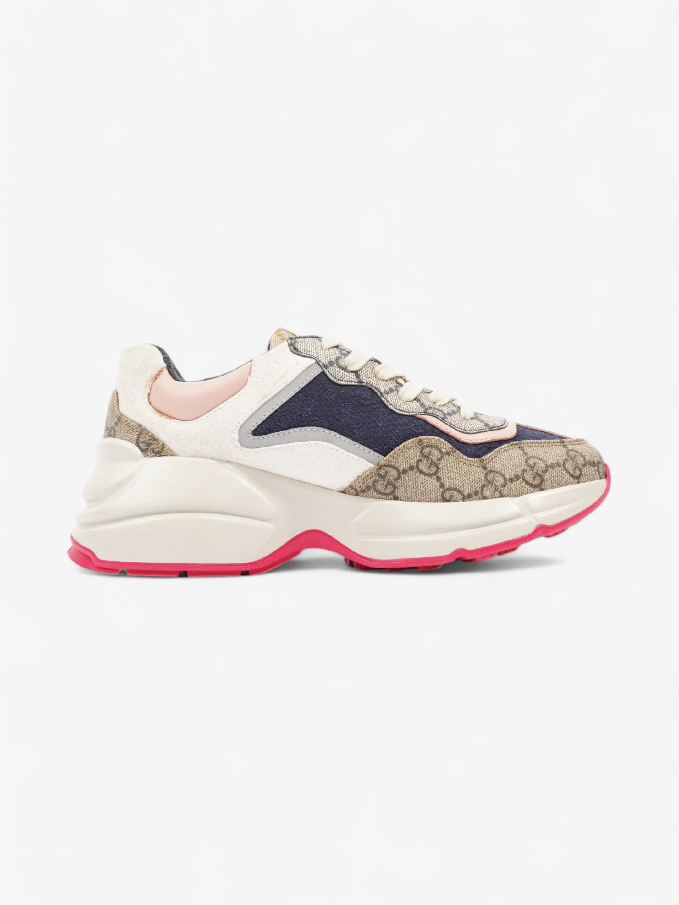 Gucci Rhyton Navy / Beige  / White Canvas EU 36 UK 3