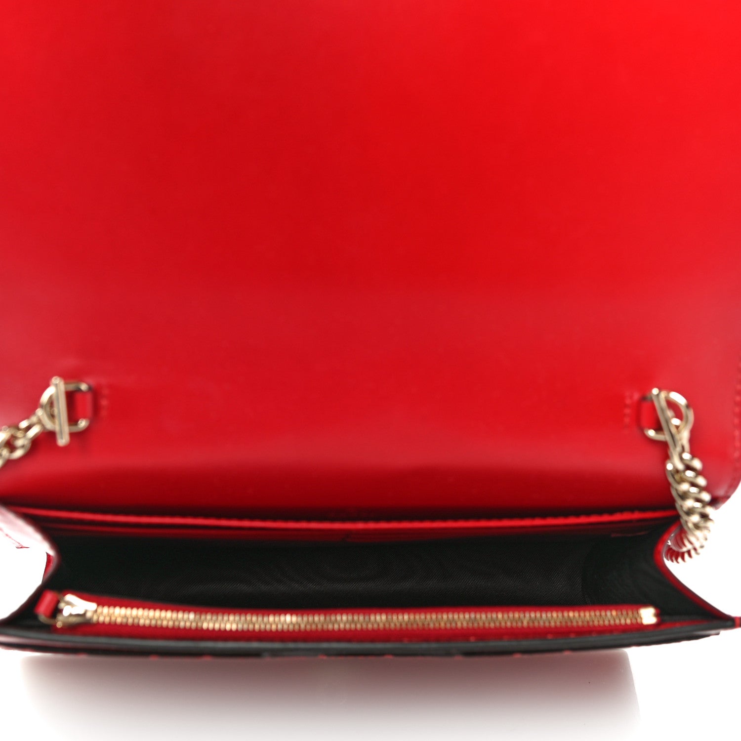 GUCCI GUCCISSIMA LEATHER SIGNATURE BOW WALLET ON CHAIN