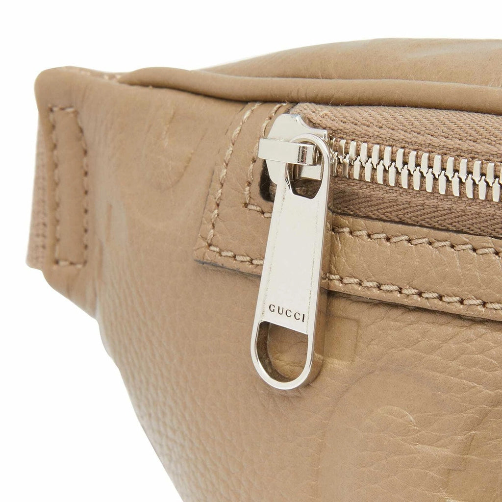 GUCCI JUMBO GG EMBOSSED CALFSKIN LEATHER UNISEX BELT BAG
