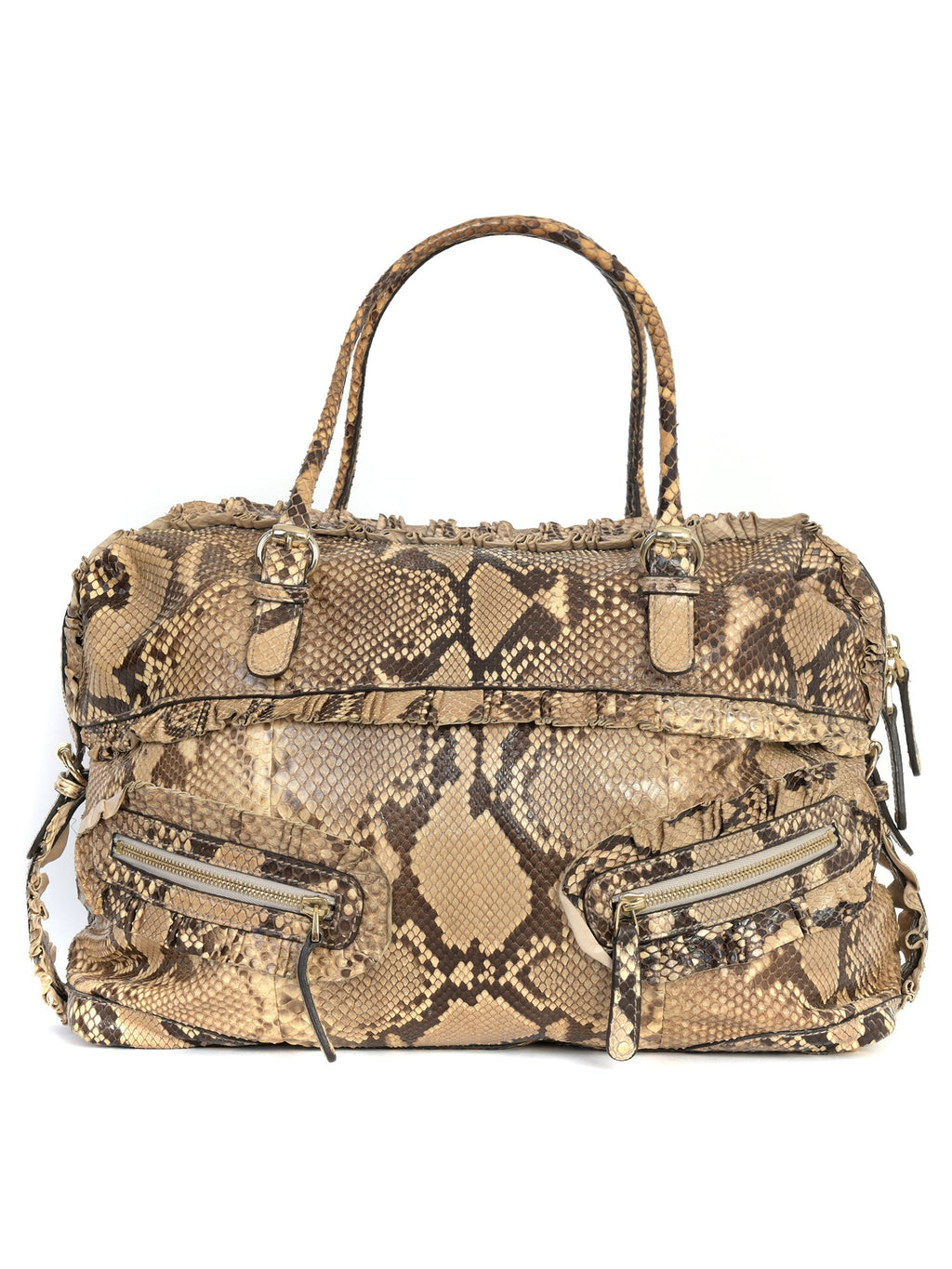 Snakeskin Sabrina Boston Bag