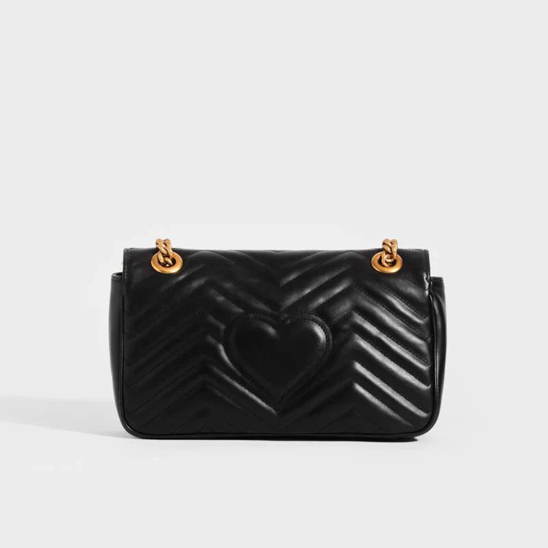 GUCCI GG Marmont Small MatelassÃƒÆ’Ã‚Â© Shoulder Bag in Black