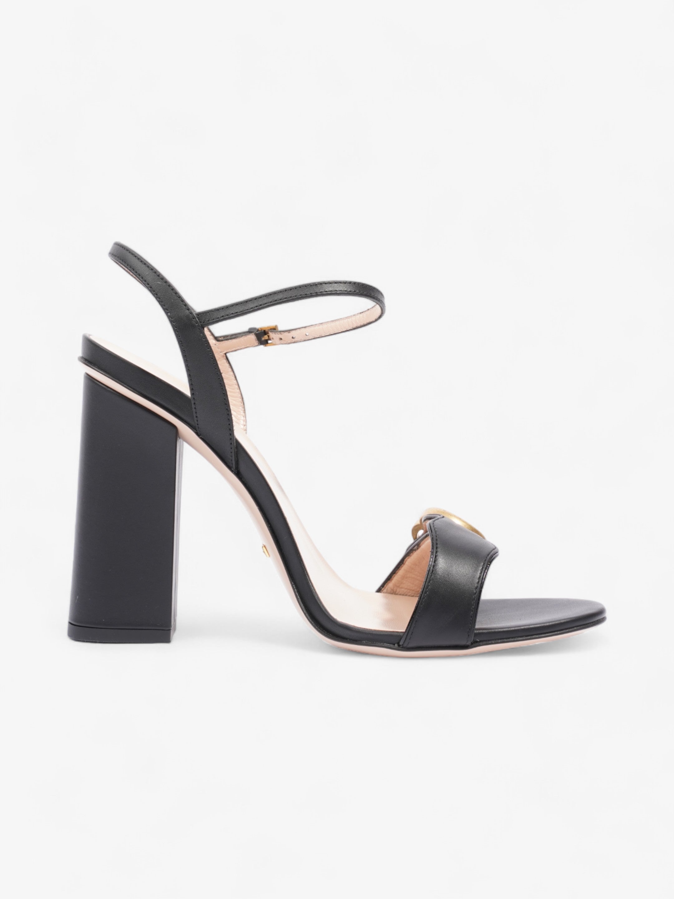 Gucci GG Sandal 90mm Black / Gold Leather EU 40 UK 7