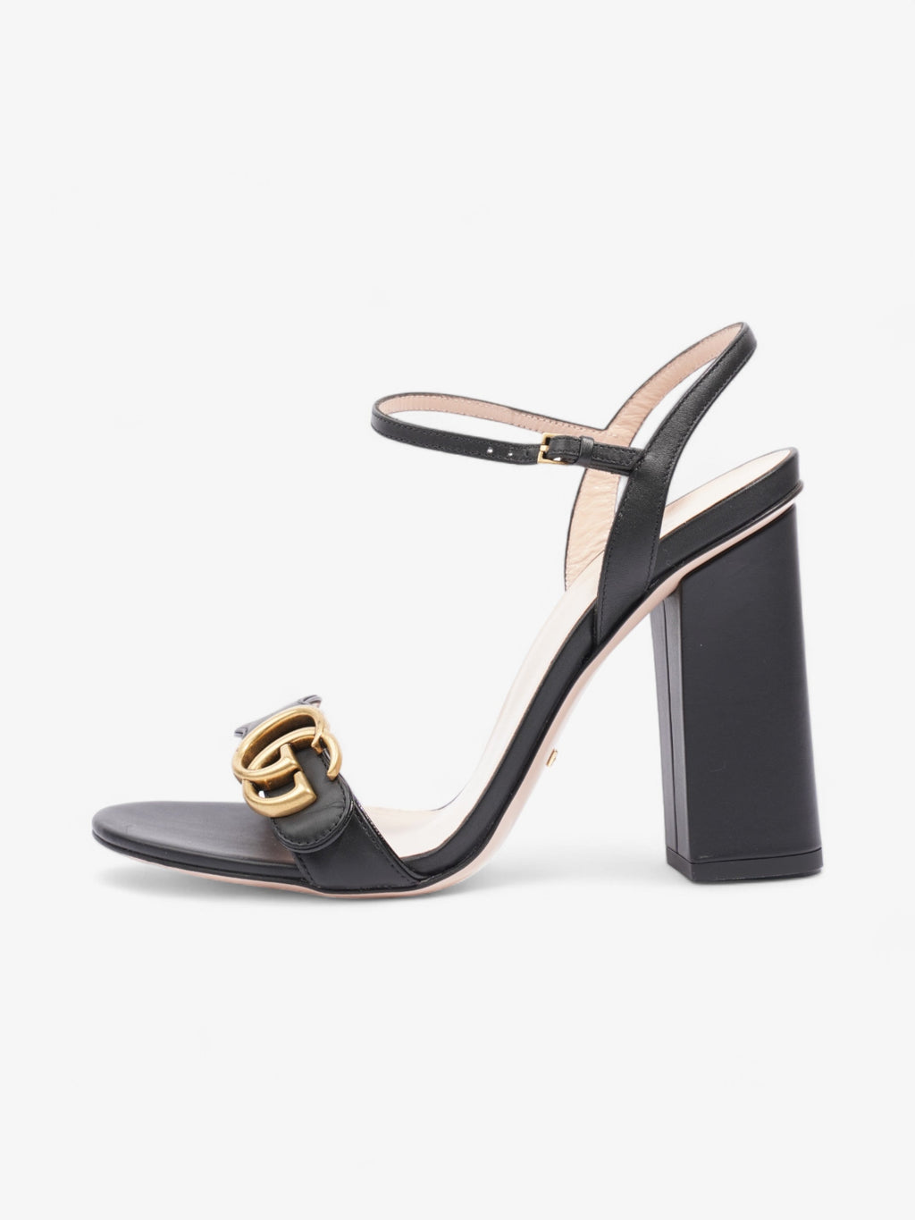 Gucci GG Sandal 90mm Black / Gold Leather EU 40 UK 7