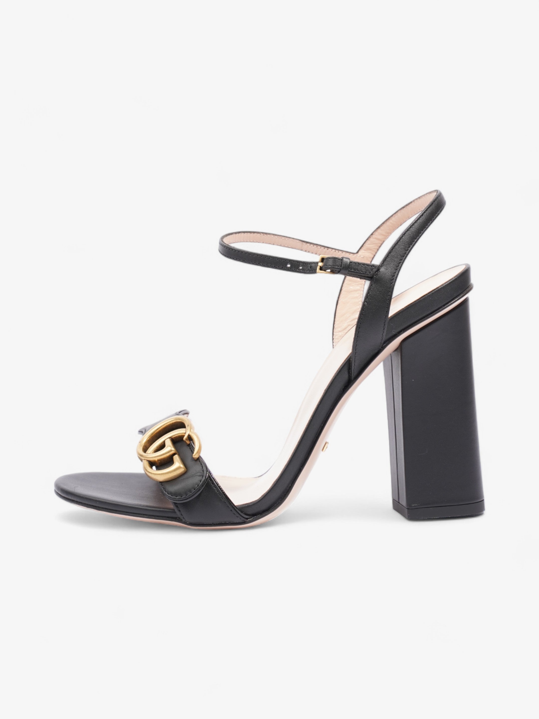 Gucci GG Sandal 90mm Black / Gold Leather EU 40 UK 7