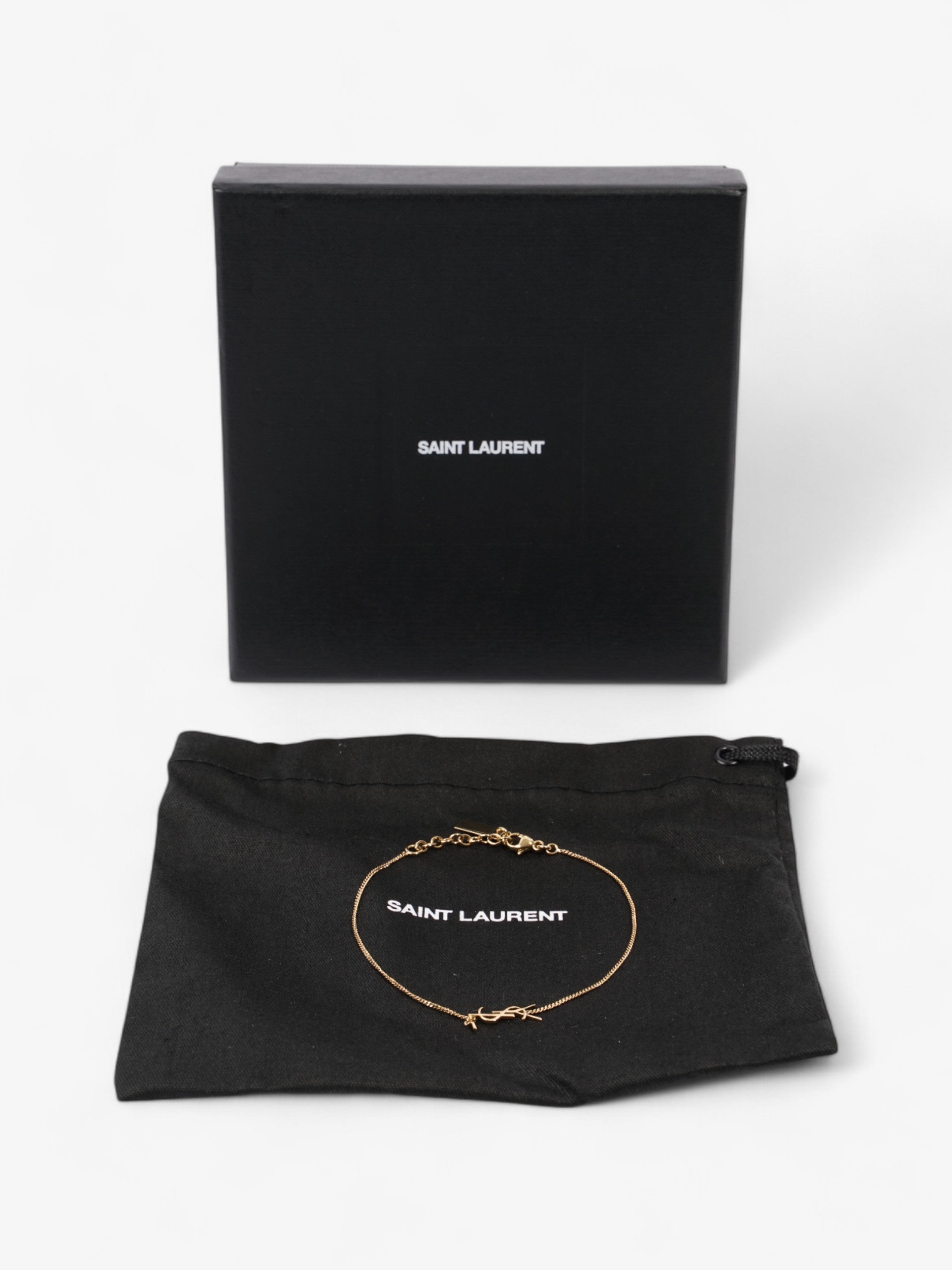 Saint Laurent YSL Chain Bracelet Gold Brass Large