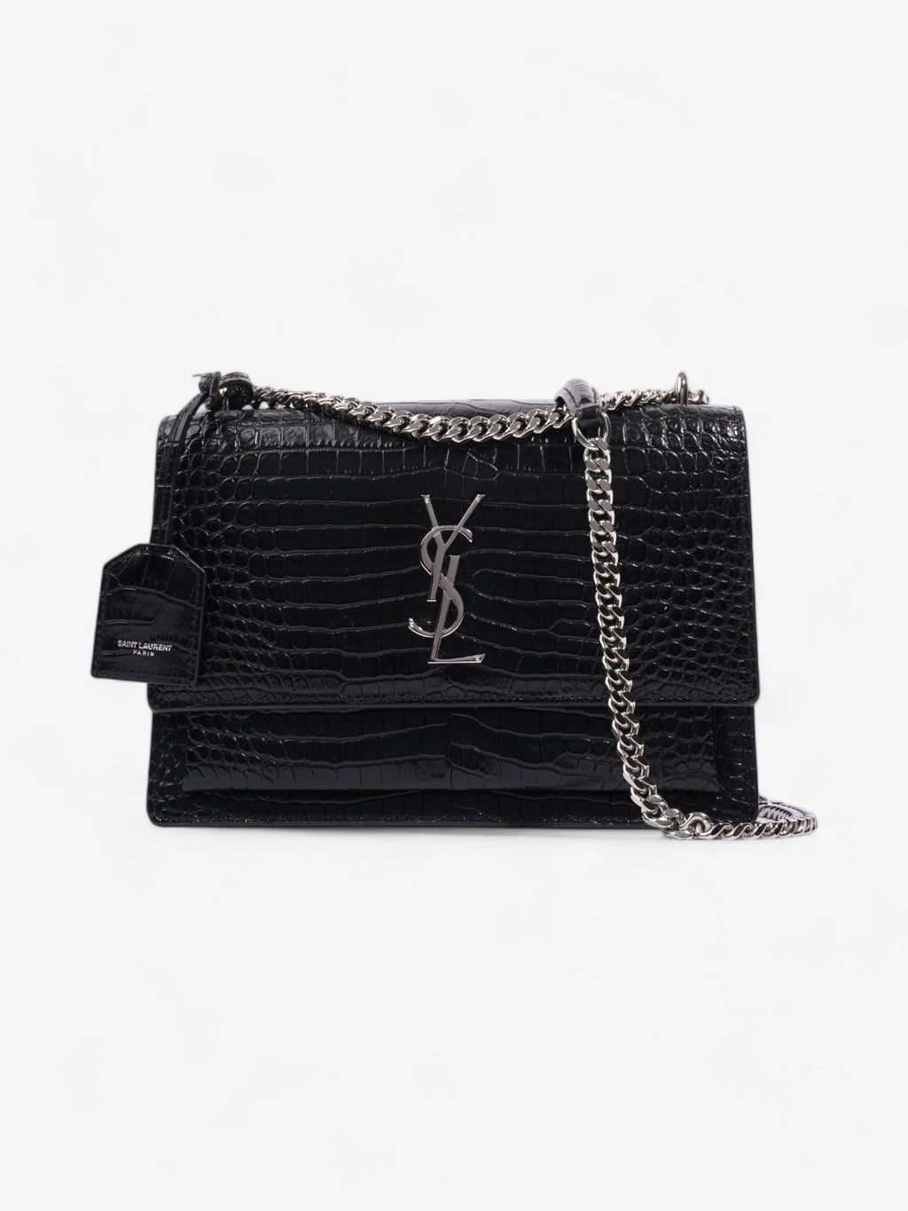 Saint Laurent Sunset Black Embossed Leather Medium