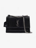 Saint Laurent Sunset Black Embossed Leather Medium