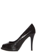 Giuseppe Zanotti Black Snake Embossed Leather Pumps SZ 37.5 Sale