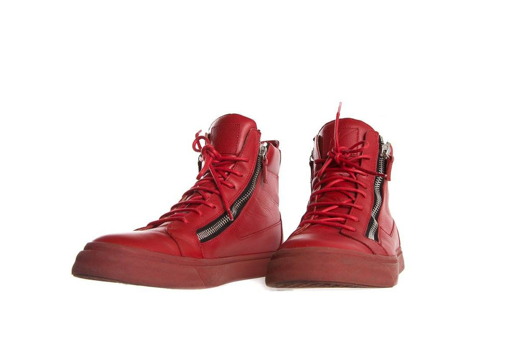 Giuseppe Zanotti Red High Top Sneakers SZ 44