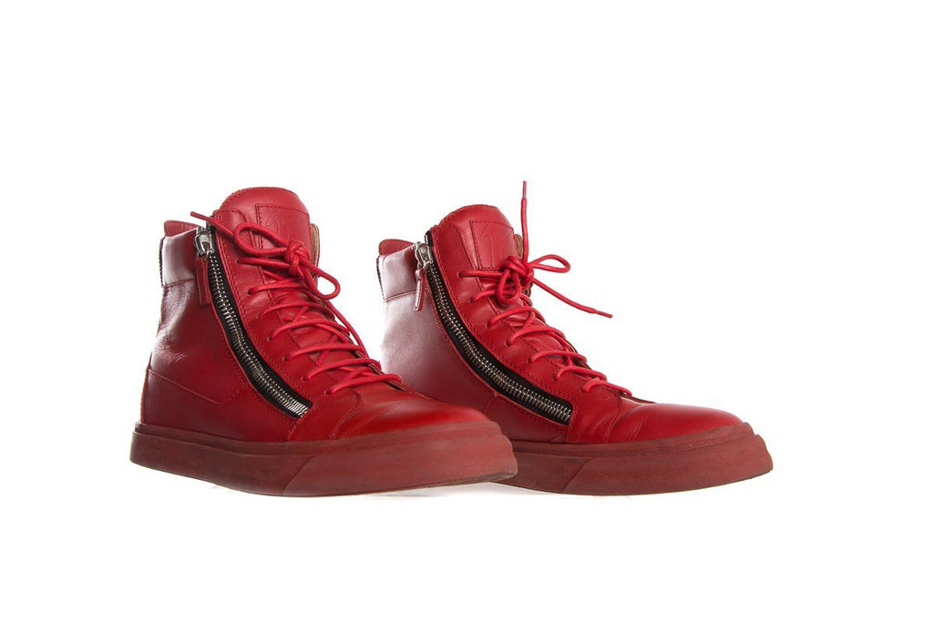Giuseppe Zanotti Red High Top Sneakers SZ 44