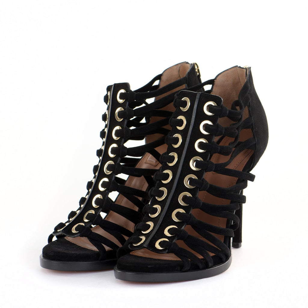 Zenaide Suede Eyelet Heels