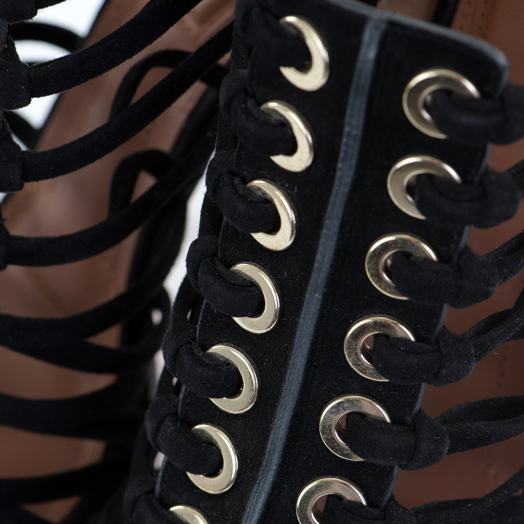 Zenaide Suede Eyelet Heels