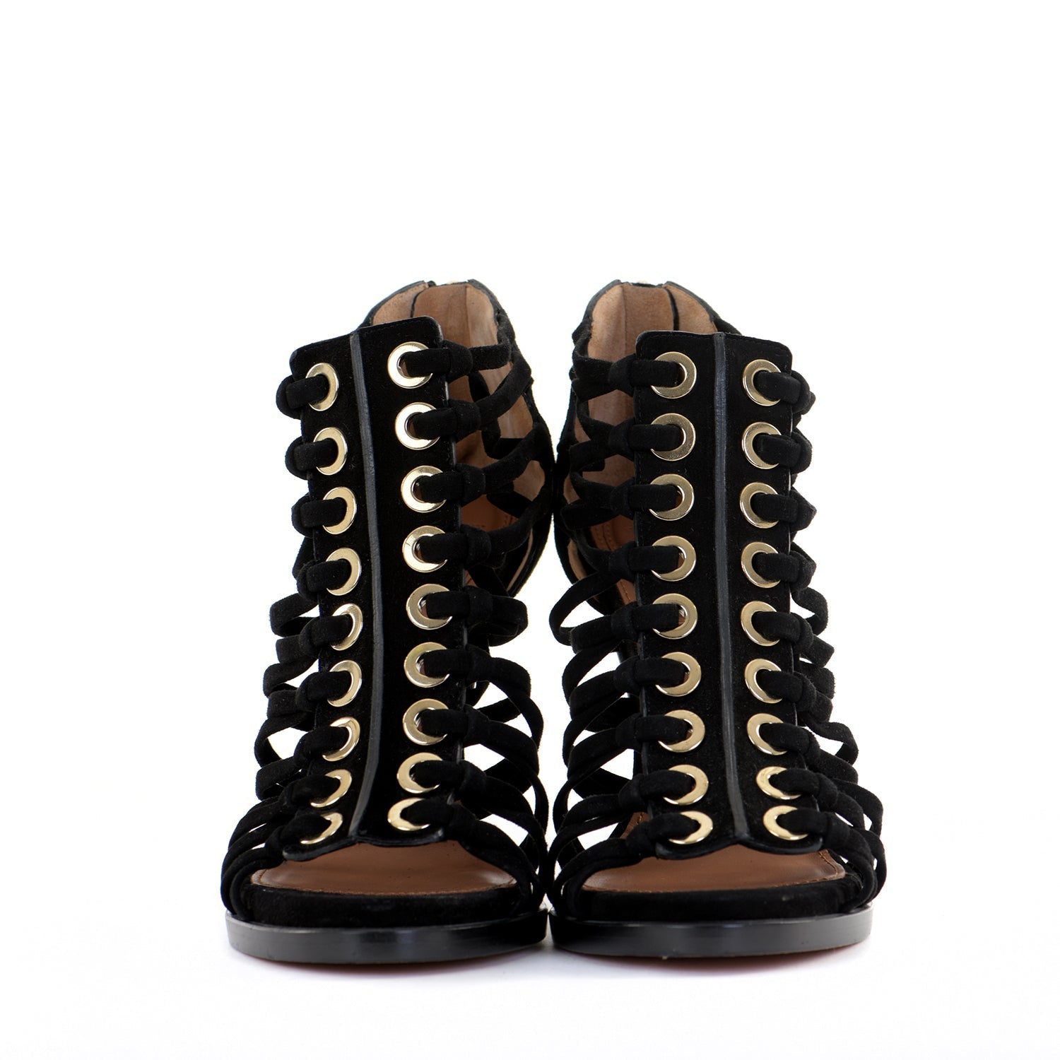 Zenaide Suede Eyelet Heels