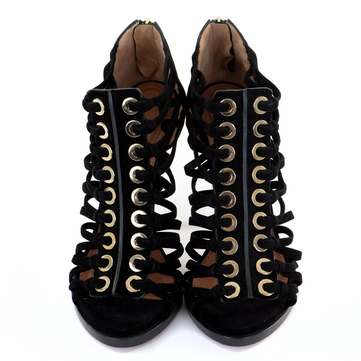 Zenaide Suede Eyelet Heels