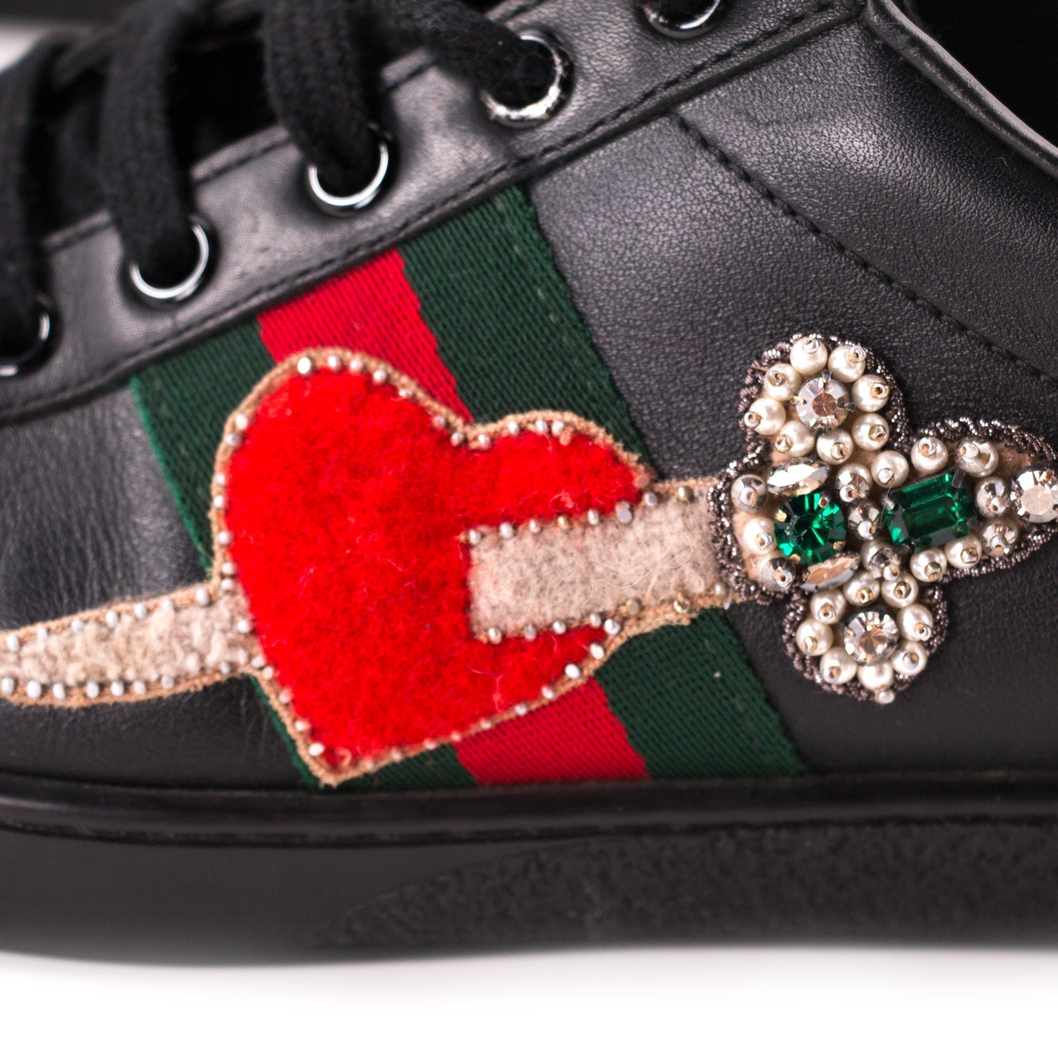 Gucci Ace Leather Embroidered Sneaker