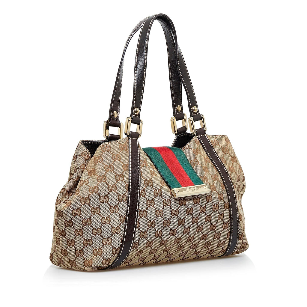 Gucci GG Canvas New Ladies Web Tote