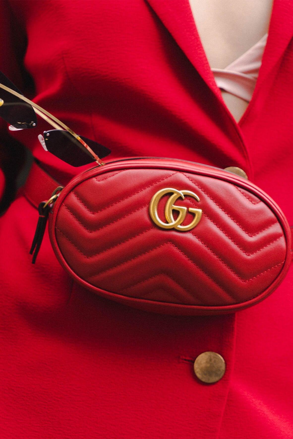 GG Marmont Matelasse Belt Bag Red 75