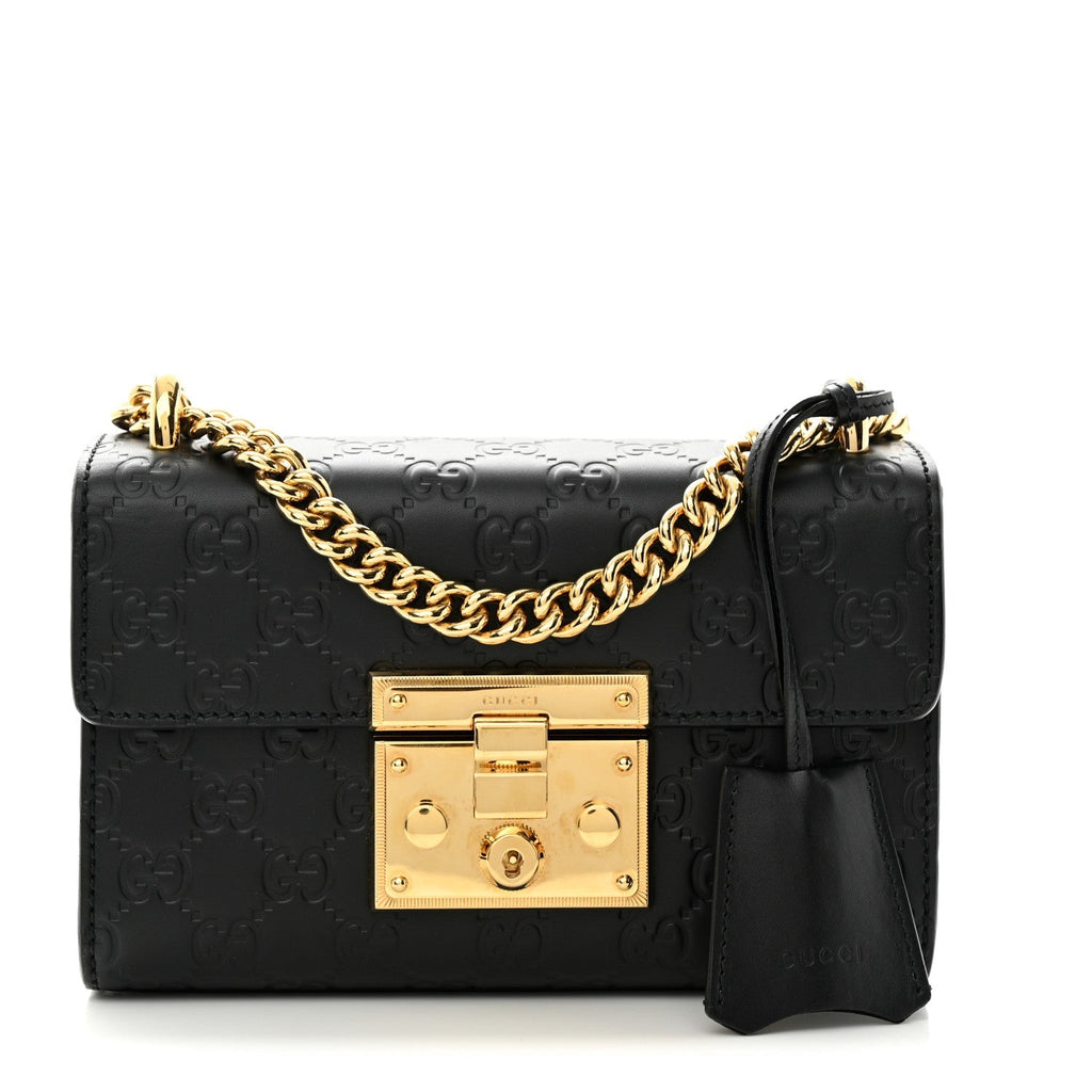 GUCCI GUCCISSIMA LEATHER SMALL PADLOCK SHOULDER BAG