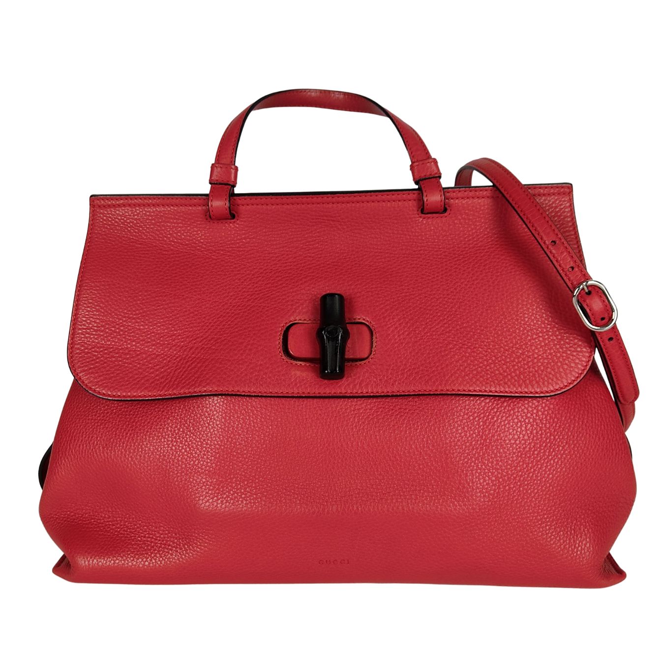 Gucci Gucci Bamboo Daily top handle bag in red leather - '10s